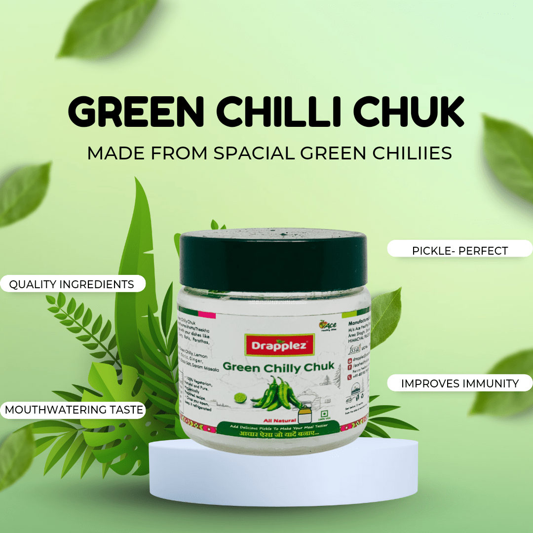 Chutney - Green Chilli Chukh - Drapplez Apple Chips
