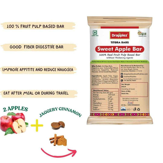 Fruit BAR - Apple Sweet Fruit Bar for Healthy Snacking