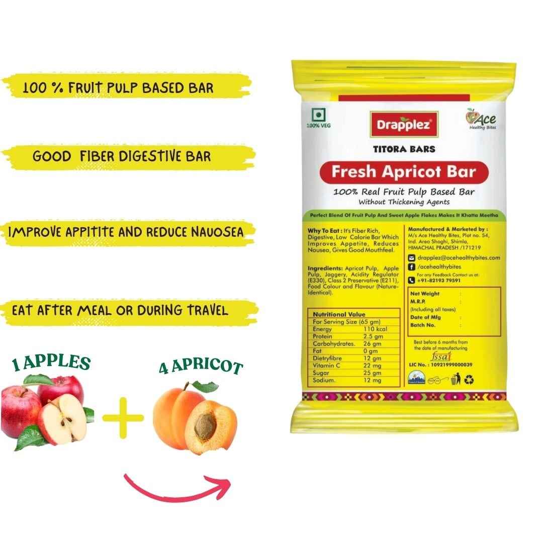 Fresh Apricot Digestive Bar - Experience the Delight of Pure Fruit Goodness