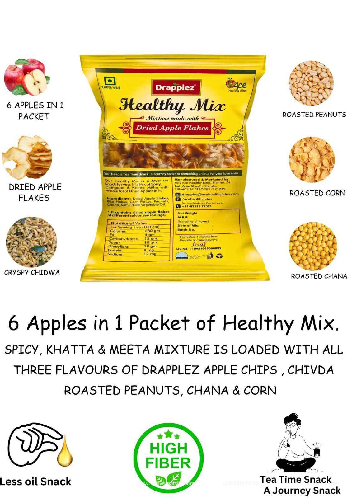 Healthy Mix with Dried Apple Flakes - Nutritious Snack Option